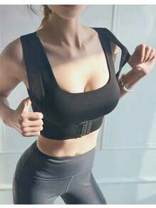 1pc Posture Correcting Shapewear With Front Cross Adjustable Body Shaper, Back Straightening Upper Garment, Women's Underwear, Chest Shaping Workout Clothes, Sitting Posture Corrector, Back Support Assistance Tops Gym Gym Accessories