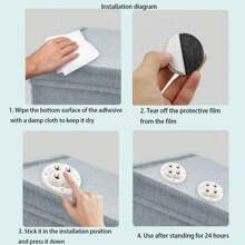 1 件带滚珠轴承的粘性旋转脚轮，静音钢制家具滚轮脚轮，返校无需钻孔 - 黑色 - 查看 6