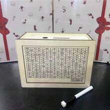 1pc White Wooden Money Box With Counter For Home Office Desk Cash Saving Best Gifts Birthday Graduation