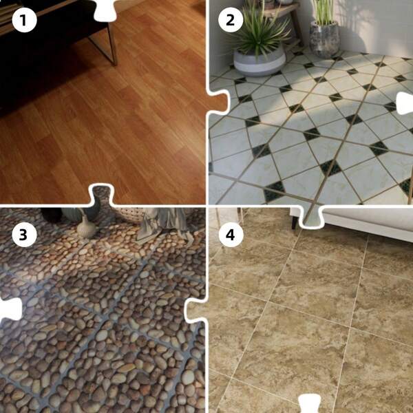 1 pieza/10 piezas de Azulejo autoadhesivo para el suelo, renovación gruesa de las grietas para la decoración del hogar, suelo autoadhesivo de PVC antideslizante, impermeable y resistente al desgaste, adhesivo para escaleras, adhesivo para suelo de baldosas y madera para cocina/baño/escalera/pared del dormitorio