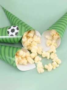 30pcs Conical Paper Popcorn Cones Party Snacks Holder Stand - Green - View 2