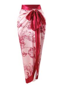 Maiô Modesto de Peça Única com Controle de Barriga, Traje de Banho Estilo Francês Retrô com Saia de Cobertura, Adequado para Férias, Praia, Spa de Verão