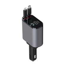 Retractable Car Charger  Car Fast Charger For IPhone And Type C Retractable CablesThree In One Car ChargerA Good Friend Of Cars Adapter Charging Adjustable Port Cellphone Smartphone Electronic Mobile(Two Bottles) - Black - View 5