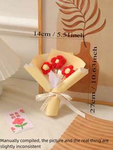 1入組織菊花配軟Q球，女友和朋友的禮物 - 彩色 - 查看 7