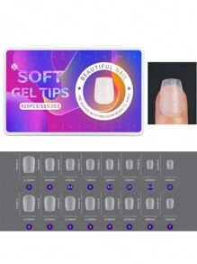 420Pcs/Box Matte Soft False Nails Full Transparent Almond Soak Off Gel Fake Nail Short T Shape Round Oval Capsule Tips Diy Press On Nails Nail Supplies Nails