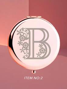 1pc Rose Gold Engraved Alphabet Series Portable Vanity Mirror, Foldable, Lightweight And Ultra-Thin, Quality Stainless Steel, Silver-Colored Nano-Electroplated Border, Exquisite Details, Suitable For All, Foldable, Square-Shaped, Portable Pocket Mirror, Classic And Luxurious Element Style, With Exquisite Details And Unique Character Design Of Name Initials, Blessings, Inspirational Characters And Patterns, The Folding Structure Ensures Durability And Reliability, Resistant To Falls And Convenient To Carry, Makeup Mirror With 180° Flip Cover, Multi-Functional Mini Mirror, Compact Mirror, Suitable For Daily, Festive, Birthday, Christmas, New Year Gifts, Small Bag Companion, Pocket-Size For Convenient Storage, Suitable For Various Occasions Such As Traveling, Gathering, Working, Studying, Suitable For All Ages, Suitable For Emotional Couples, Students, Teachers, Friends, Sisters, Women, Girls, Fathers, Mothers, Grandfathers, Grandmothers, Aunts, Nieces, Best Friends, Bosses Or Colleagues. - Rose Gold - View 31