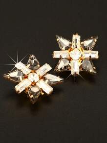 2PCS Crystal Button Covers For Men's Shirts Unique Design Cufflinks,Clothing Accessories Jewelry Sleeve Buttons Luxurious Rhinestones Star 4-Pointed Shirt Collar Accessories Suitable For Formal Wear And Weddings - Star - View 17