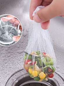(Only 50 Filter Screens, Not Including The Bracket) 50 Pieces/Pack, 300 Needle Mesh Kitchen Sink Filter Screen, Kitchen Sink Strainer Trash Bag, 50 PCS Drain Nets For Sink, Sink Strainer Filter Mesh Bag, Kitchen Sink Trash Mesh Bag, Disposable Anti-Clogging Elastic Filter Bags, Fits Most Sizes Of Sink Strainer