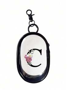 1pc-Black Portable Mini Transparent Zipper Storage Bag, Multifunctional Jewelry Storage Bag For Earphones, Charger Case, Keychain, Ring, Transparent Travel Accessories Bag, Transparent Storage Bag With Keychain, Convenient For Carrying Makeup Mirror, Earphones, Data And Charging Cables, Waterproof, Lightweight, Suitable For Girls, Students And Boys, Suitable For Storing Small Items, Data Cable Storage Bag, Bracelet Bag, Cosmetic Bag - Black - View 13