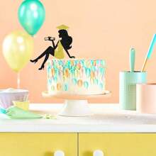 1pc/3pcs High Heel Woman Graduation Cake Topper Glitter Grad Cap Diploma Graduation Cake For GraduationTheme Party Supplies - Multicolor - View 8