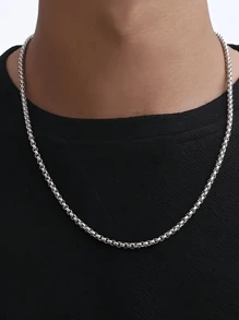 8pcs Fashionable Stainless Steel Chain Necklace Set For Men - DIY Mix And Match, Everyday Wear