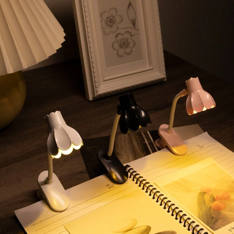 1個/3個迷你書燈,書夾燈,花朵小夜燈,裝飾書燈,裝飾小夜燈,家居裝飾,書房裝飾,桌面裝飾,小夜燈 - 黃色 - 查看 1