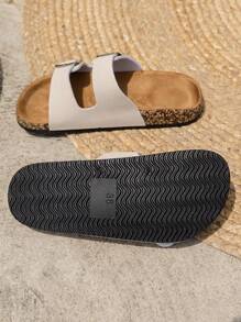 Summer Vintage Buckle Strap Beach Slippers Thick-Soled Couples Outdoor Leisure Slides