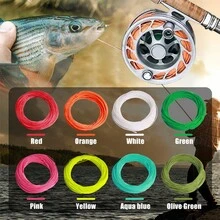 HENGJIA 100 pies Línea de pesca con mosca WF1/2/3/4/5/6/7/8F con bucle soldado y peso cargado en la parte delantera - Multicolor - Ver 3