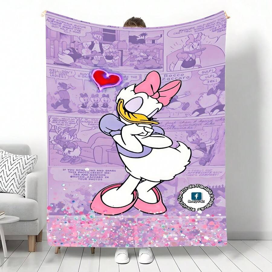 授權四季毛毯-毛絨法蘭絨毯-柔軟、溫暖、可愛的聚酯覆蓋層，提供終極的舒適感，不可抗拒的可愛、多功能設計，非常適合客廳裝飾、沙發、椅子和旅行冒險、辦公室、沙發、臥室使用 - 款式C - 查看 1