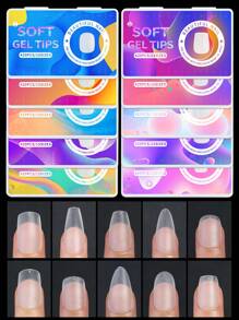420Pcs/Box Matte Soft False Nails Full Transparent Almond Soak Off Gel Fake Nail Short T Shape Round Oval Capsule Tips Diy Press On Nails Nail Supplies Nails