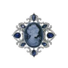 Vintage And Fashionable Popular European And American Ladies' Brooch, Noblewoman Shaped Inlaid Brooch With Relief Design Pin