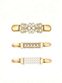 3pcs Set Sweater Cape Collar Vintage Flower Cardigan Brooch, Suitable For Women - Multicolor - View 12