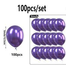 50/20/100 piezas de globos metalizados de 5 pulgadas en colores mezclados de oro, plateado, azul y morado para la decoración de fiestas de bodas y cumpleaños - Azul - Ver 17
