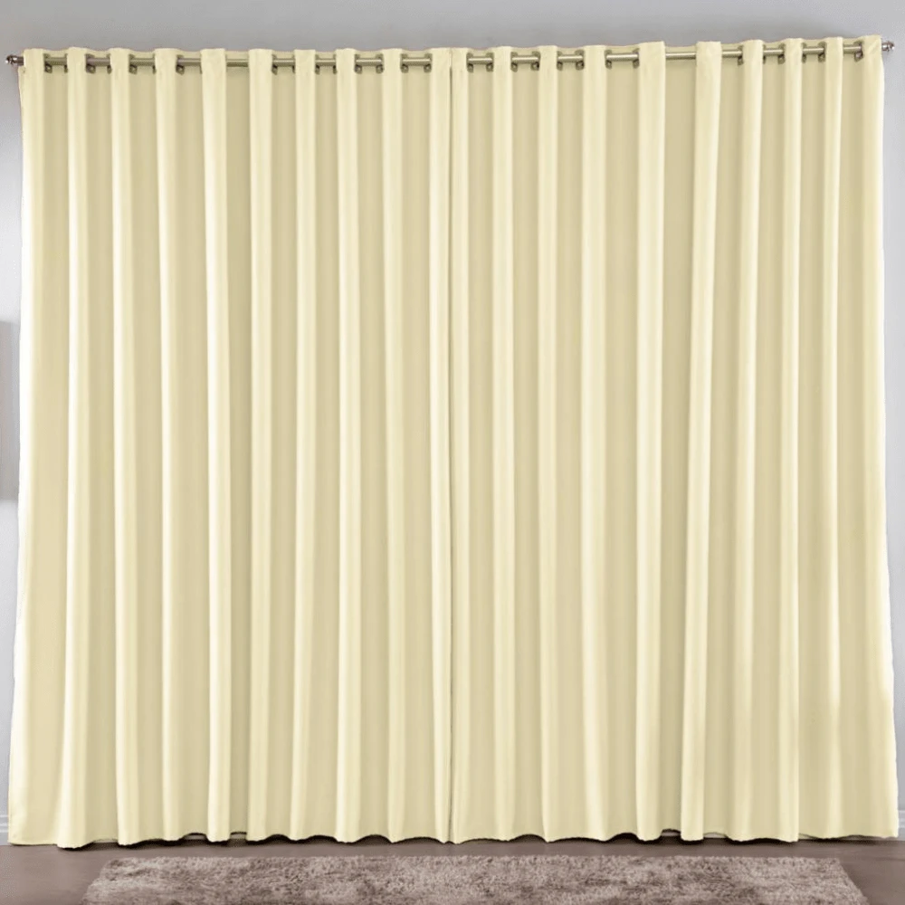 Cortina Blackout 3,00 X 2,80 Corta Luz Bloqueia Calor Decorativa Diversas Cores  - Creme - Visão 1