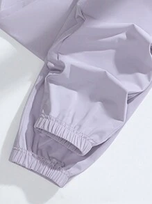 Pantalones deportivos de nylon de alta elasticidad para damas, de secado rápido, transpirables y que absorben la humedad. Pantalones de yoga y jogging con seda de hielo para fitness en verano - Morado - Ver 6