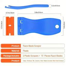 2-Piece Plastic Shaver Scraper With Blades - Adhesive Removal Tool For Labels, Washers, Stickers, And Decals - Suitable For Scratch Free Cleaning Of Car Window Glass, No Need For Electricity - Multicolor - View 4