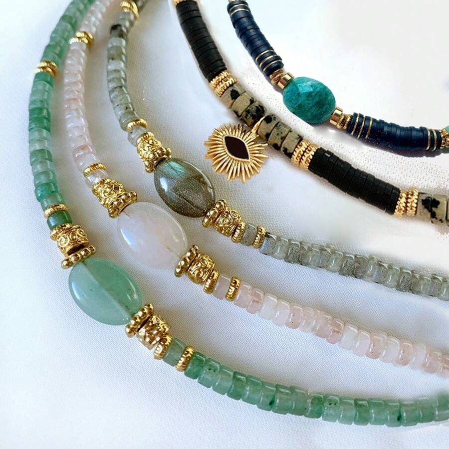 manbara Women Classic Natural Stone Necklace Exquisite Unique Charm Oval Stone Pendant Choker Man Vintage Jewelry Gifts Wholesale