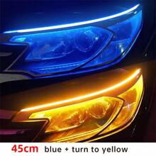 2PCS DRL Car Flexible LED Daytime Running Lights Turn Signal Lamp Headlight Waterproof 30cm 45cm 60cm White Red Yellow Blue