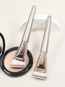 New Flat Head Foundation Brush For Even & Seamless Application, No Powder Absorption Blusher Brush, Highlighter Brush, Slope Type Contour Brush, Cream Type Contour Brush, Facial Contour Brush, Perfect For Achieving Delicate Face Shape - Multicolor - View 1