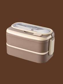 Multilayer Insulated Lunch Box Set With Spoon And Chopsticks, 304 Stainless Steel, Microwave Safe, Large Capacity, Simple Style For Office Workers And Students,Kitchen,Christmas Gift