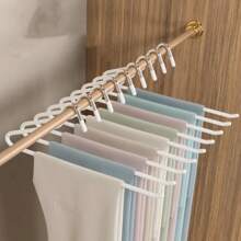 5pcs/10pcs Space Saving Simple White Metal Clothes Hangers - White - View 1