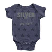 Silver And Black For Life Football Fan Infant One-Piece Romper Bodysuit And Toddler T-Shirt - Lavender - 查看 7