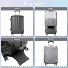 Luggage Cover 3 Pieces Clear PVC Suitcase Covers Protector For Tsa Approved, Suitcase Cover Set For 20 24 28 Inch Luggage - Clear - View 8