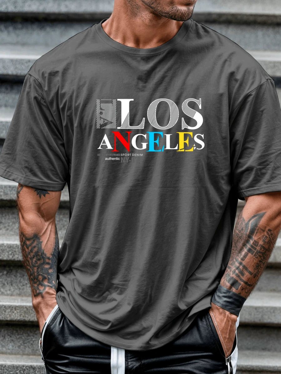 Men T-Shirts - 深灰色 - 查看 1
