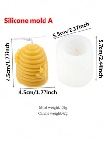 Khuôn nến silicon hình tổ ong 3D Khuôn nến hương liệu khuếch tán thạch cao Khuôn nến hương liệu xà phòng Khuôn nhựa sáp ong - trắng - Xem 4