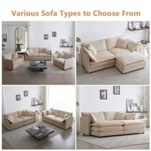 Luxury Loveseat Sofa Couch, 76" Modern Chenille Deep 2-Seater Cloud Couch With 2 Armrest Pillows And 2 Toss Pillows, Love Seat For Living Room Bedroom Office Apartment, Light Coffee - CÀ PHÊ NHẸ - Xem 7