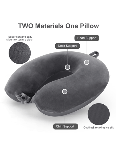 Shaped Travel Neck Pillow, Memory Foam Airplane Kussen Head Support view 2