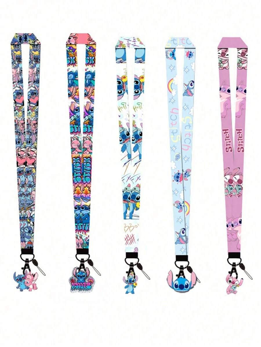 1入組動漫漫畫史迪奇手機掛繩頸帶繩鑰匙扣鑰匙環配件 - 彩色 - 查看 1