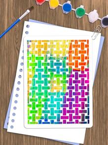 1 pieza Plantilla DIY para Pintura en Hueco con Patrón Geométrico de Pared de Ladrillos - 6x8 pulgadas C - Ver 12