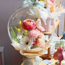 18/36 Inch Thickened Solid Color Bubble Balloons, Transparent Heart-Shaped Bubble Balloons, Transparent Balloons For Valentine's Day Confession, Indoor/Outdoor Wedding Birthday New Year Party Decoration, Helium-Filled Floating - Clear - View 3