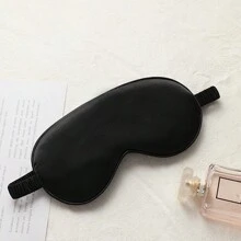 1pc Customized Eye Mask, Suitable For Napping, Sleeping, And Other Occasions, Lightweight And Comfortable, Ideal Gift For Couples. This Eye Mask Is Unique, Soft, And Exquisite, With A Solid Color Design, Simple And Fashionable, Supporting DIY, Creative, Niche Style, Suitable For Birthday, Valentine's Day, Mother's Day, Teacher's Day, Halloween, Christmas, And Other Occasions, Also A Great Travel Essential. It Also Includes Travel Accessories. - Black - View 6