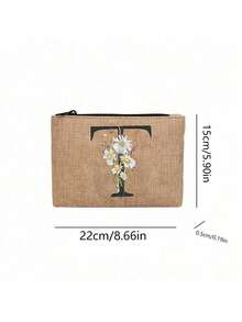 Túi đựng mỹ phẩm, túi trang điểm, ví, túi đựng tên viết tắt A-Y, túi đựng đồ dùng vệ sinh cá nhân, túi đựng đồ dùng cá nhân có khóa kéo, ví đựng điện thoại, ví đựng bút chì, túi cầm tay, quà tặng giáo viên, đồ dùng du lịch cho phụ nữ, quà tặng cho bé gái, dụng cụ trang điểm, hộp đựng cọ trang điểm. - Màu Khaki - Xem 5