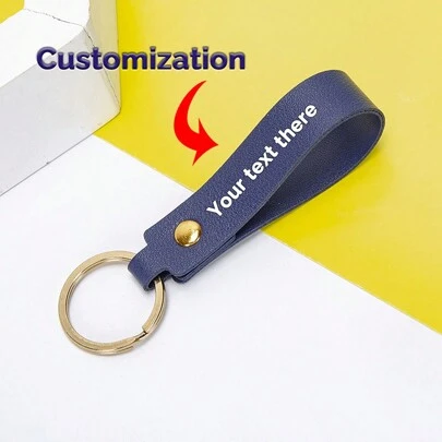 1pc Personalized Custom PU Leather Keychain, Business Gift Leather Keyring For Men And Women, Car Keychain, Waist Key Holder, Wallet Keyring, Bag Charm Letter Portable, Multifunction, Functional, Practical, All-Purpose Fashionable, Colorful, Vintage, Contracted, Unisex, Preppy, Sports, Leisure, Business Casual Custom, Unique, Customized Finds