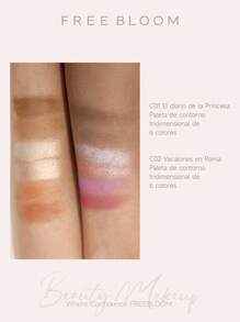 FREE BLOOM DE Paleta 6 En 1 Colorete E Iluminador Paletas Maquillaje - El diario de la Princesa - Ver 5