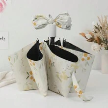 1pc Korean Style Fresh Folding Umbrella With Hand-Opening, UV Protection Sunshade For Students - Multicolor - View 5