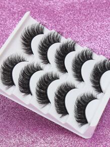 AYRMILLA Lashes NEW 5 Pairs Natural False Eyelashes Fluffy Soft Dramatic 3D Mink Lashes Long Wispy Eyelash Cilia,Multi-Layered Eyelashes Short Thick Fake Eyelash Extension Bulk False Eyelashes Makeup Products100% Natural Fake Lashes Comfortable To Wear Handmade Upper Lash Winged End Eye Elongated Eyelashes Natural Realistic Eyelash Full Strip Lashes Lasting Cilios Volume Popular Make Up Beauty Tools - 黑色 - 查看 2