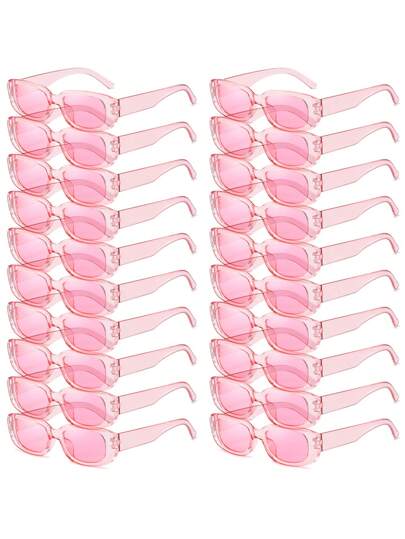 20 piezas Nuevas cuadradas de color gelatina retro para mujer, gafas con tinte de moda personalizadas