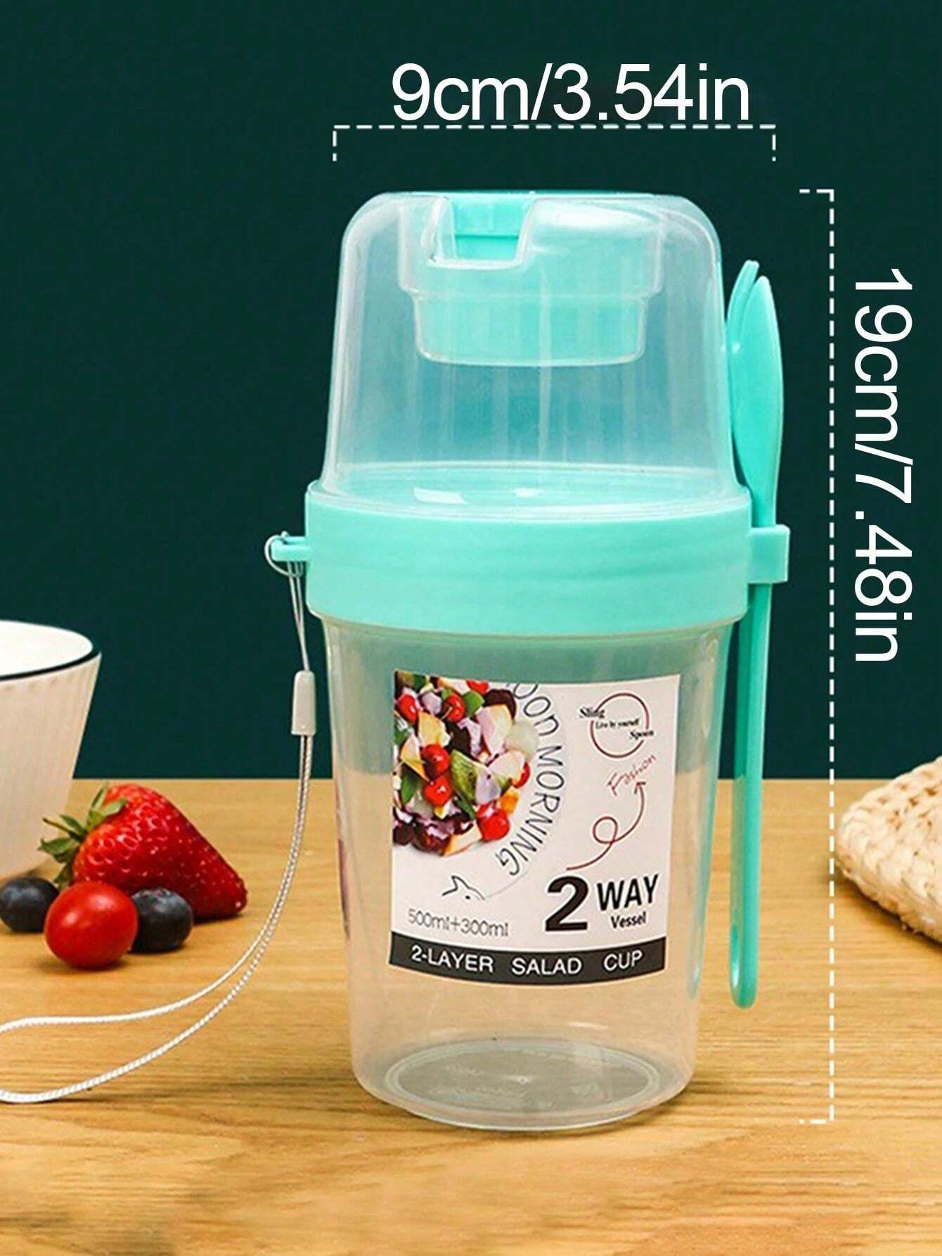 1pc Covered Overnight Oat Container Set For Yogurt, Jelly And Pudding