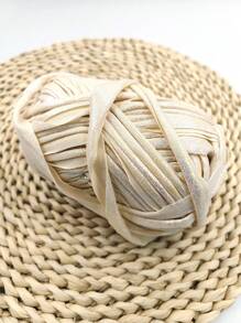 1pc Colorful Beige DIY Metallic Luminous Faux Leather Soft Braided Cloth Ribbon Thread For Handmade Bags, Toys & Crafts - Beige - View 6