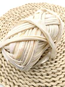 1pc Colorful Beige DIY Metallic Luminous Faux Leather Soft Braided Cloth Ribbon Thread For Handmade Bags, Toys & Crafts - Beige - View 7